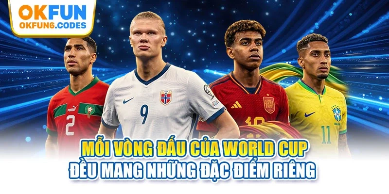 Mỗi vòng đấu của World Cup đều mang những đặc điểm riêng 